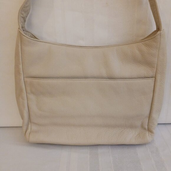 Stone Mountain Cream Colored Leather Shoulder Bag Purse - Picture 4 of 10